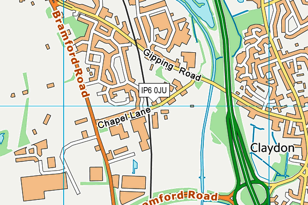 IP6 0JU map - OS VectorMap District (Ordnance Survey)