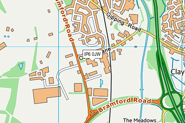 IP6 0JW map - OS VectorMap District (Ordnance Survey)