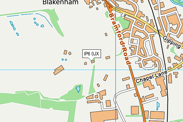 IP6 0JX map - OS VectorMap District (Ordnance Survey)