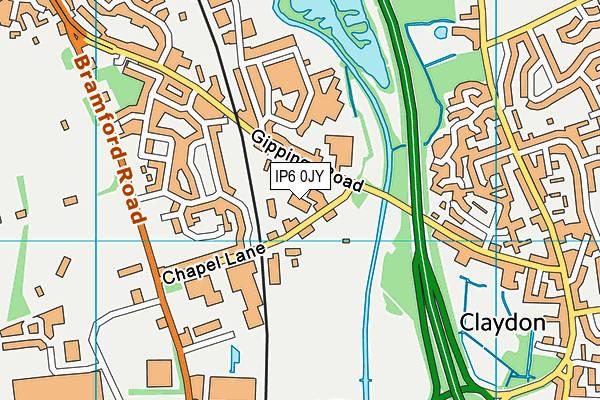 IP6 0JY map - OS VectorMap District (Ordnance Survey)