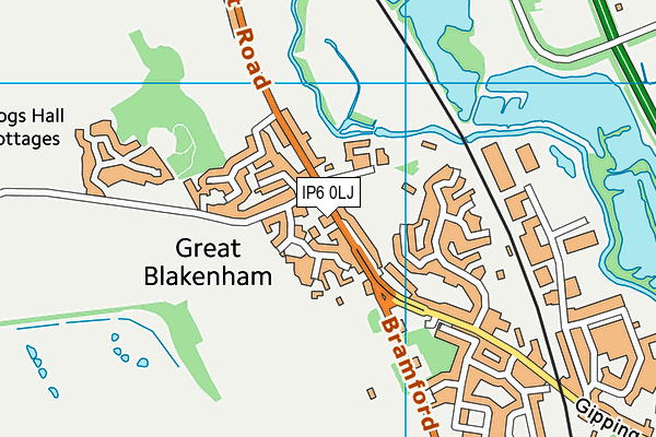 IP6 0LJ map - OS VectorMap District (Ordnance Survey)