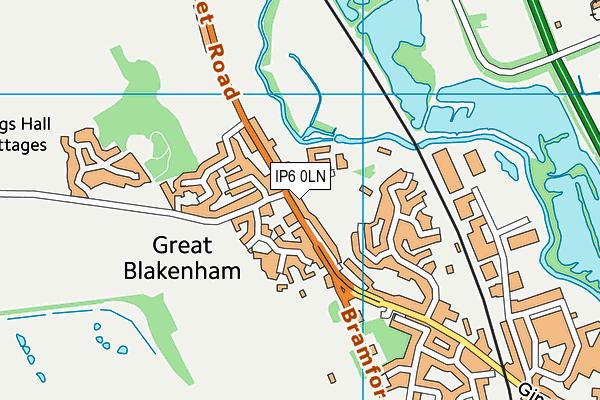 IP6 0LN map - OS VectorMap District (Ordnance Survey)