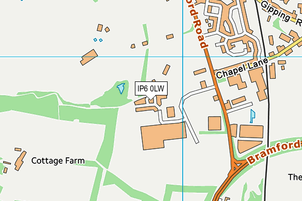 IP6 0LW map - OS VectorMap District (Ordnance Survey)