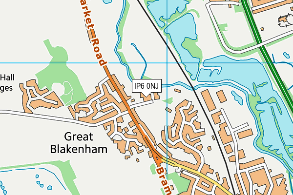 Great Blakenham Village Hall & Recreation Ground map (IP6 0NJ) - OS VectorMap District (Ordnance Survey)