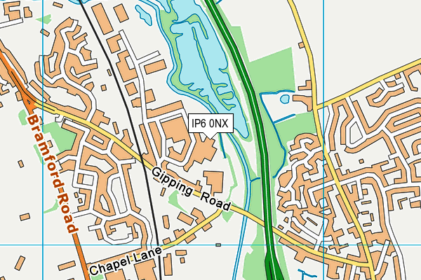 IP6 0NX map - OS VectorMap District (Ordnance Survey)