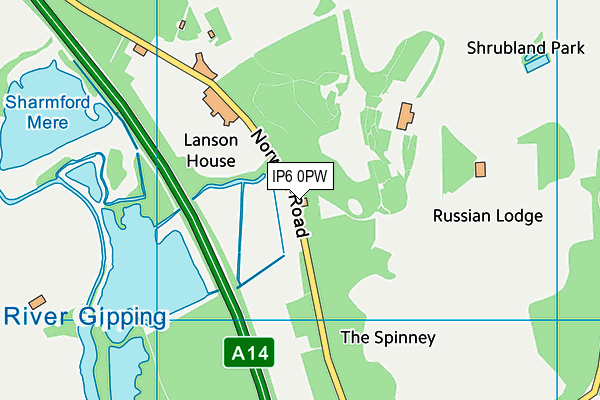 IP6 0PW map - OS VectorMap District (Ordnance Survey)