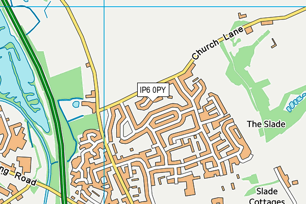 IP6 0PY map - OS VectorMap District (Ordnance Survey)