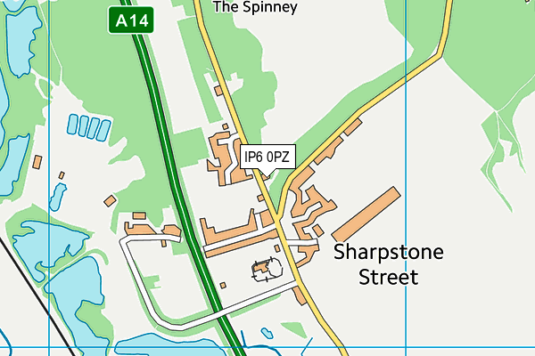 IP6 0PZ map - OS VectorMap District (Ordnance Survey)