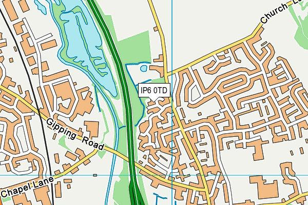 IP6 0TD map - OS VectorMap District (Ordnance Survey)