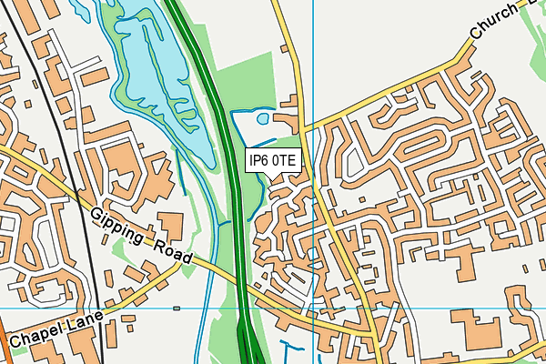 IP6 0TE map - OS VectorMap District (Ordnance Survey)