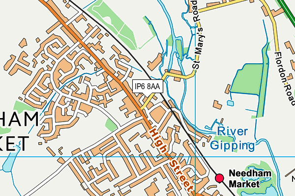 IP6 8AA map - OS VectorMap District (Ordnance Survey)