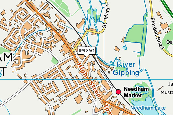 IP6 8AG map - OS VectorMap District (Ordnance Survey)