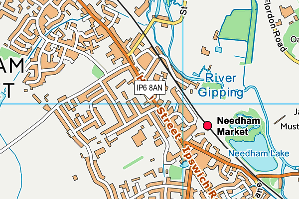 IP6 8AN map - OS VectorMap District (Ordnance Survey)