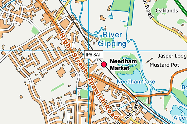 IP6 8AT map - OS VectorMap District (Ordnance Survey)