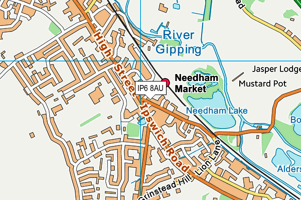 IP6 8AU map - OS VectorMap District (Ordnance Survey)