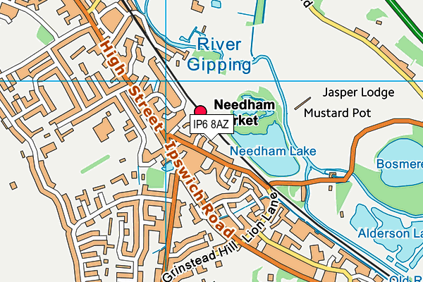 IP6 8AZ map - OS VectorMap District (Ordnance Survey)