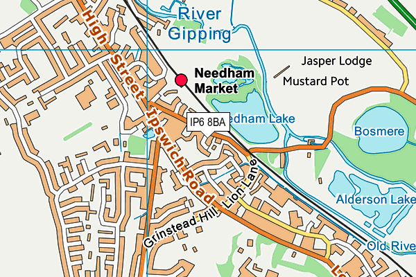 IP6 8BA map - OS VectorMap District (Ordnance Survey)