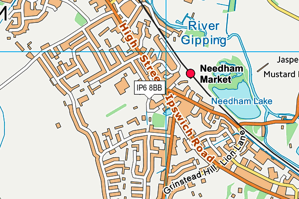 Old Needham Market Middle School Playing Field map (IP6 8BB) - OS VectorMap District (Ordnance Survey)