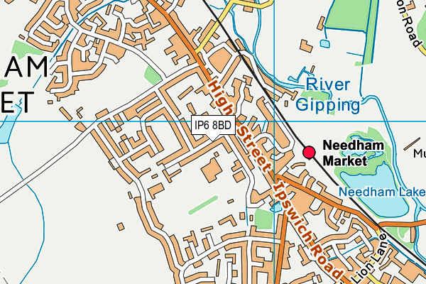 IP6 8BD map - OS VectorMap District (Ordnance Survey)