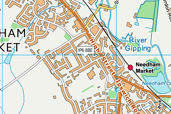 IP6 8BE map - OS VectorMap District (Ordnance Survey)