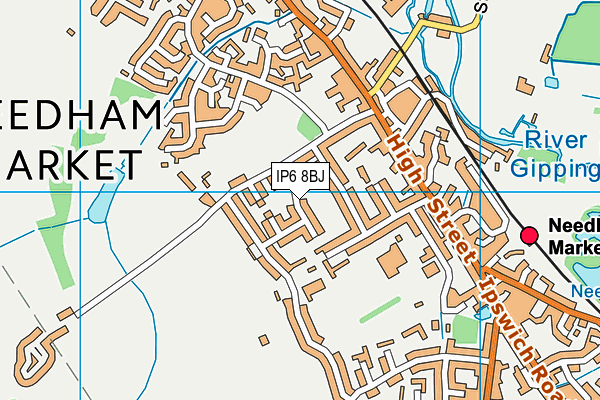 IP6 8BJ map - OS VectorMap District (Ordnance Survey)