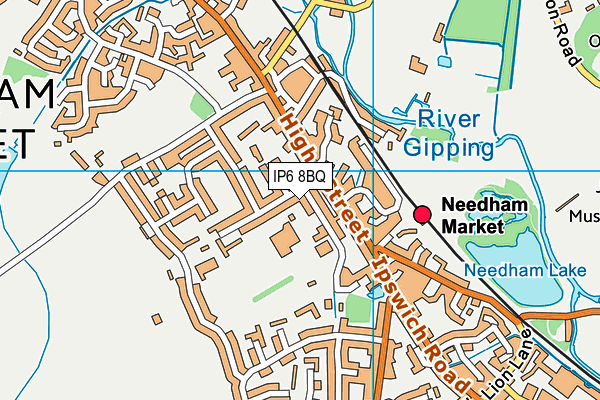 IP6 8BQ map - OS VectorMap District (Ordnance Survey)