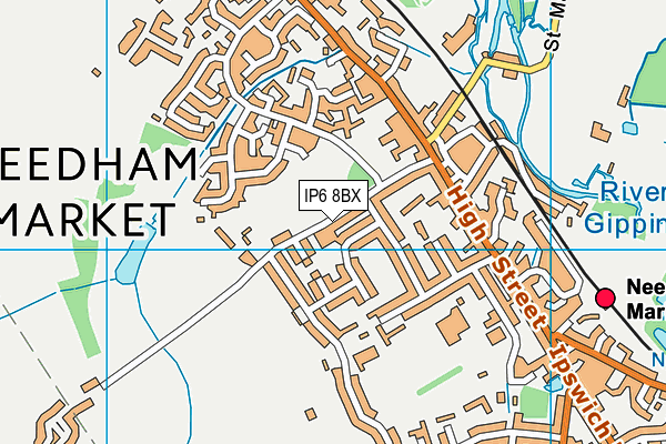 IP6 8BX map - OS VectorMap District (Ordnance Survey)