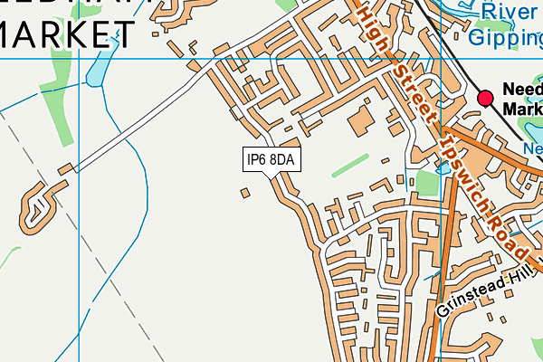 IP6 8DA map - OS VectorMap District (Ordnance Survey)