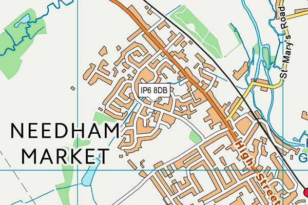 IP6 8DB map - OS VectorMap District (Ordnance Survey)