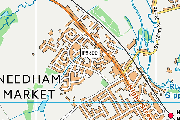 IP6 8DD map - OS VectorMap District (Ordnance Survey)