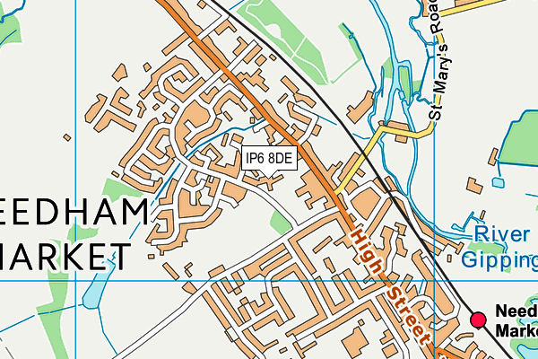 IP6 8DE map - OS VectorMap District (Ordnance Survey)