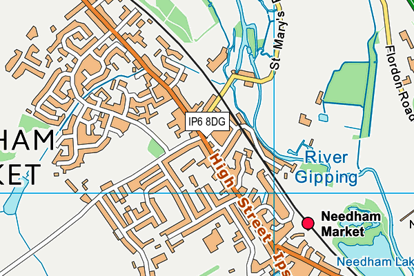 IP6 8DG map - OS VectorMap District (Ordnance Survey)