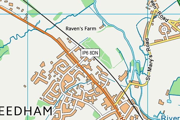 IP6 8DN map - OS VectorMap District (Ordnance Survey)