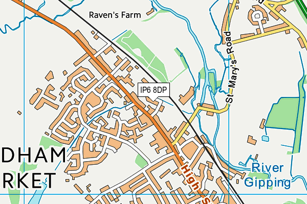 IP6 8DP map - OS VectorMap District (Ordnance Survey)