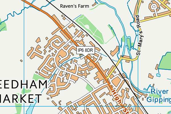 IP6 8DR map - OS VectorMap District (Ordnance Survey)