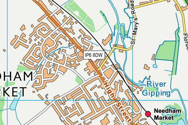 IP6 8DW map - OS VectorMap District (Ordnance Survey)