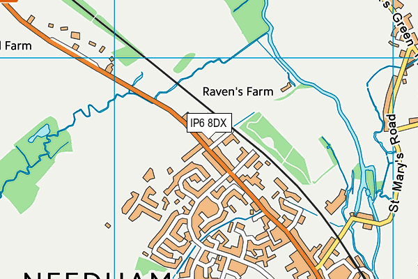 IP6 8DX map - OS VectorMap District (Ordnance Survey)