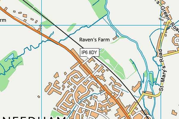 IP6 8DY map - OS VectorMap District (Ordnance Survey)