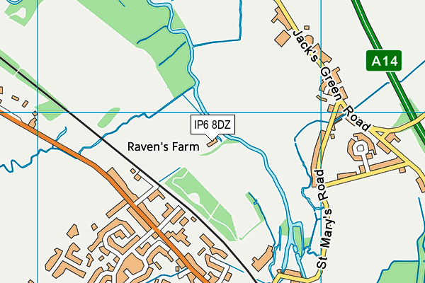 IP6 8DZ map - OS VectorMap District (Ordnance Survey)