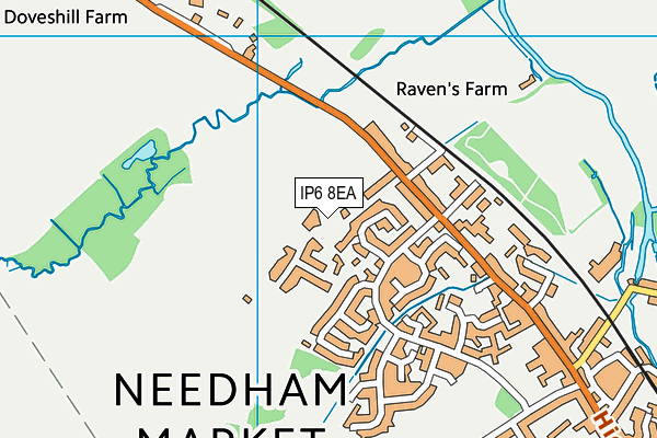 IP6 8EA map - OS VectorMap District (Ordnance Survey)