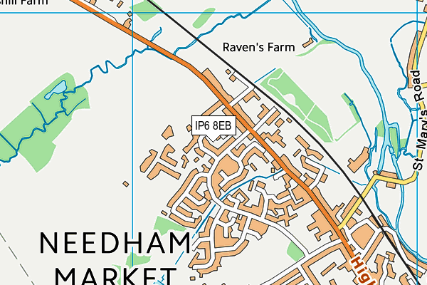 IP6 8EB map - OS VectorMap District (Ordnance Survey)
