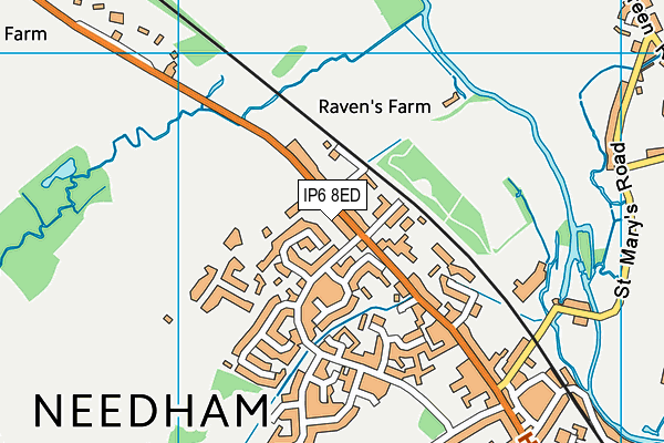 IP6 8ED map - OS VectorMap District (Ordnance Survey)