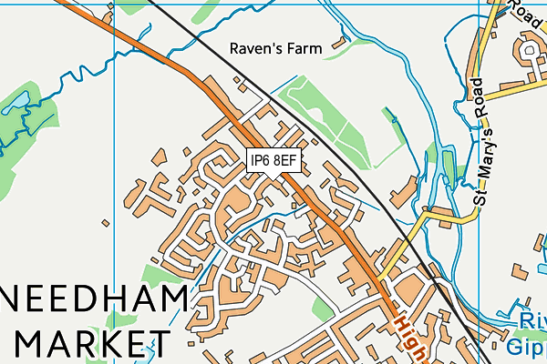 IP6 8EF map - OS VectorMap District (Ordnance Survey)