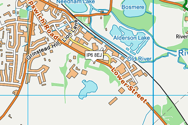 IP6 8EJ map - OS VectorMap District (Ordnance Survey)