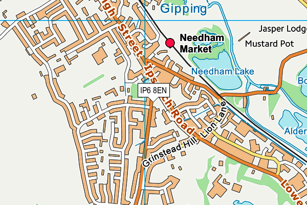 IP6 8EN map - OS VectorMap District (Ordnance Survey)