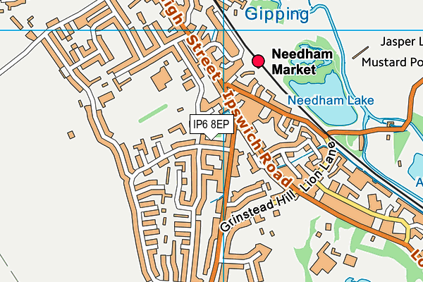 IP6 8EP map - OS VectorMap District (Ordnance Survey)