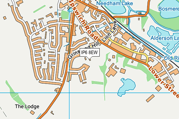 IP6 8EW map - OS VectorMap District (Ordnance Survey)