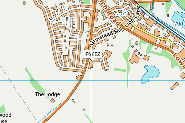 IP6 8EZ map - OS VectorMap District (Ordnance Survey)