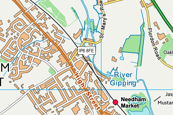 IP6 8FE map - OS VectorMap District (Ordnance Survey)