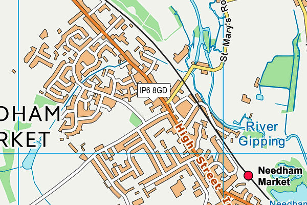 IP6 8GD map - OS VectorMap District (Ordnance Survey)